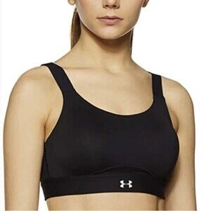 Under Armour Black Eclipse High Impact Sports Bra Hook And Loop Back Closure
